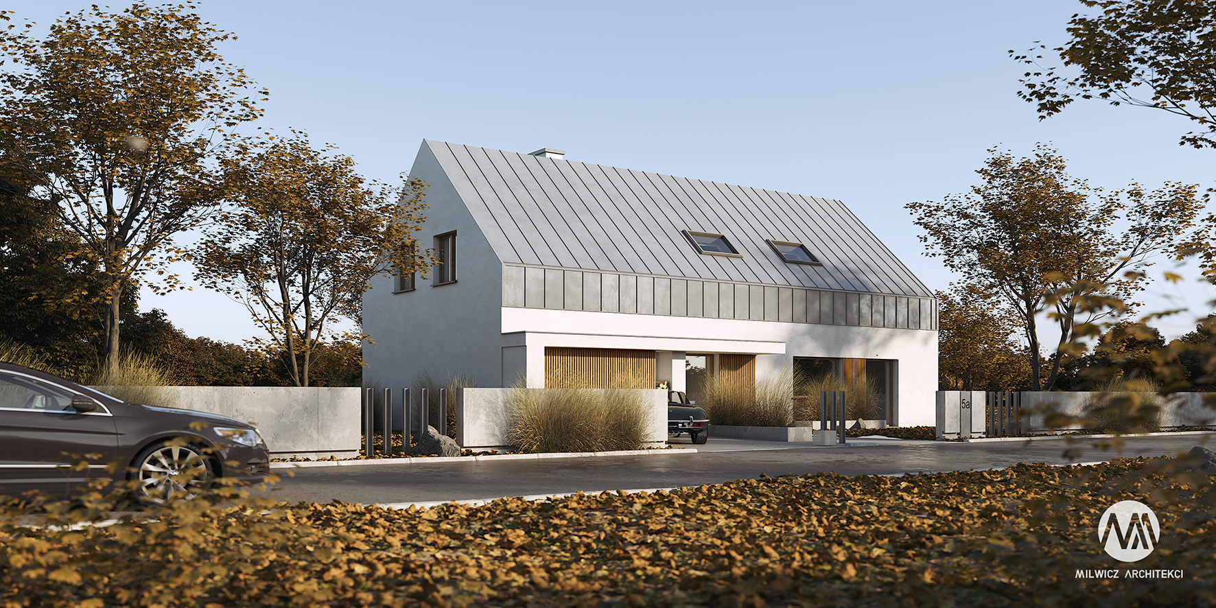 projekt D126, taras zadaszony, nowoczesna stodoła, projekt gotowy, nowoczesna architektura