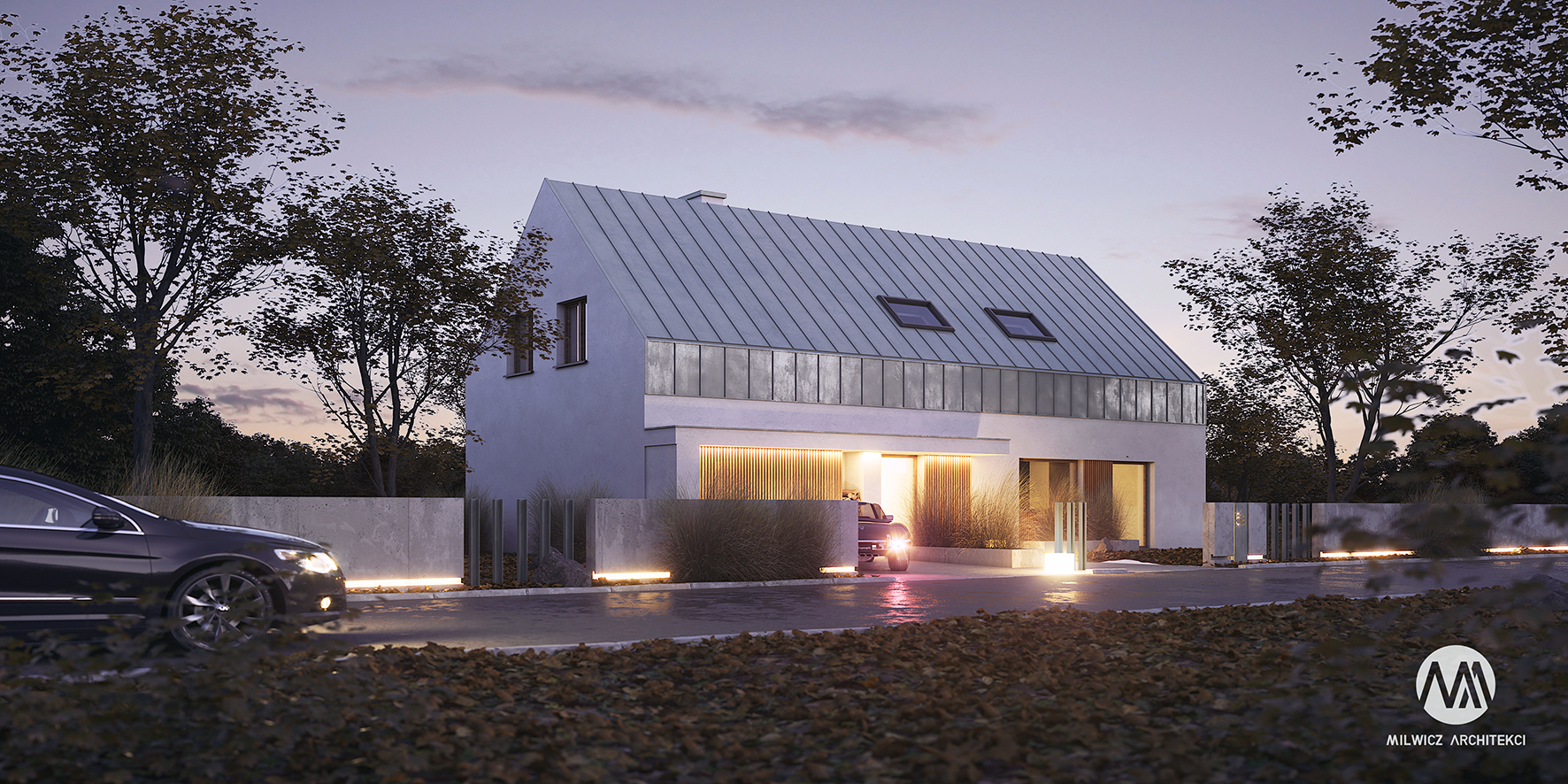 projekt D126, taras zadaszony, nowoczesna stodoła, projekt gotowy, nowoczesna architektura