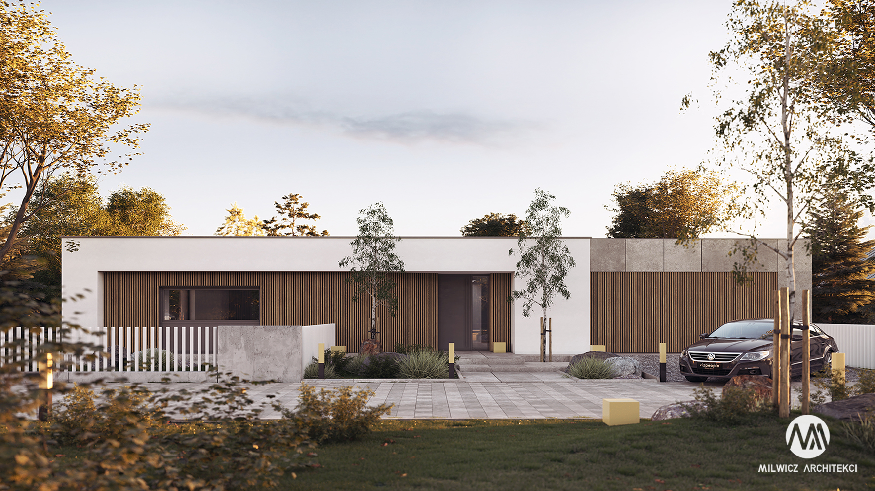 projekt d131, projekt indywidualny, modernizm, płaski dach, nowoczesna architektura, dom z patio
